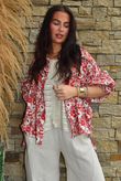 Daughter Of Ibiza Lovechild Balloon Sleeve Shirt Scarlet & Rose 